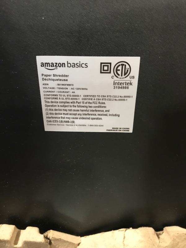 Photo 6 of Amazon Basics 15-Sheet Cross-Cut Paper, CD Credit Card Office Shredder 15 Sheet - original model Shredder