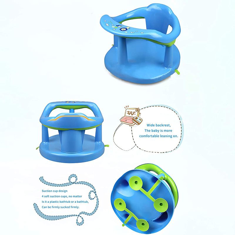 Photo 1 of Baby Bath Seat? Portable Toddler Child Bathtub Seat for 6-18 Months?Newborn Baby Bath Seat?Infant Cute Bathtub Support?with Backrest Support and Suction Cups Tub Seats for Babies (Blue)
