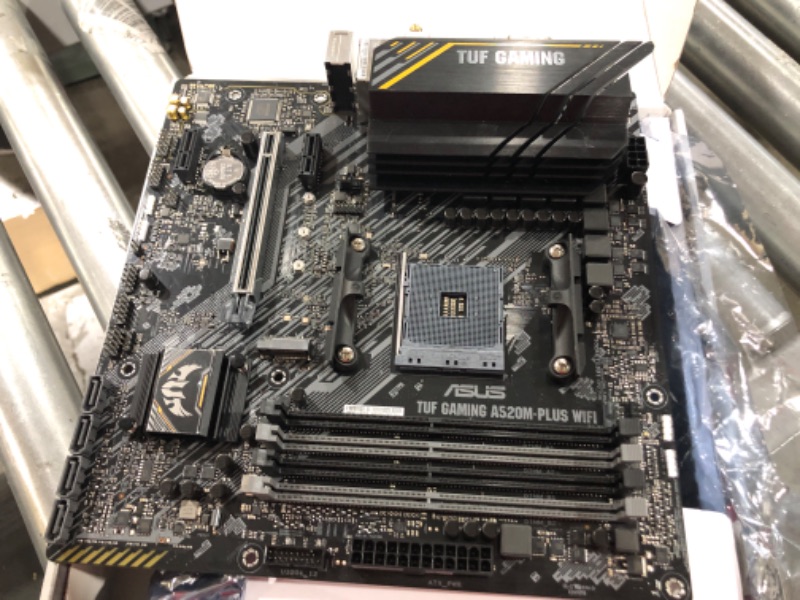 Photo 2 of ASUS TUF Gaming A520M-PLUS (WiFi) AMD AM4 (3rd Gen Ryzen™) microATX Gaming Motherboard (M.2 Support, 802.11ac Wi-Fi, DisplayPort, HDMI, D-Sub, USB 3.2 Gen 1 Type-A and Aura Addressable Gen 2 headers)