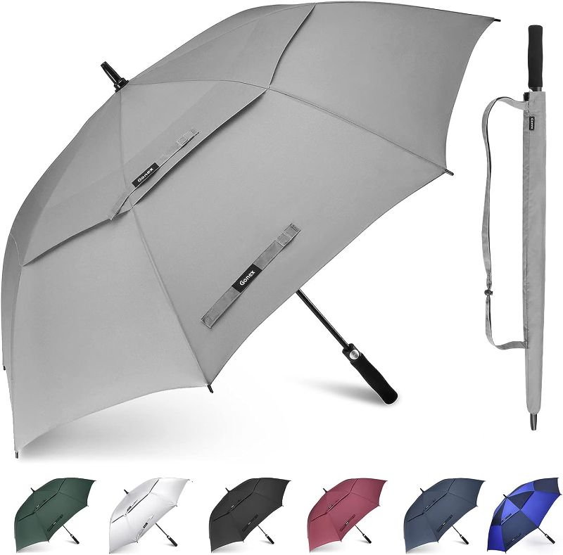 Photo 1 of Gonex 54/62/68 Inch Extra Large Golf Umbrella, Automatic Open Travel Rain Umbrella with Windproof Water Resistant Double Canopy, Oversize Vented Umbrellas for 2-3 Men and UV Protection, Multiple Colors
