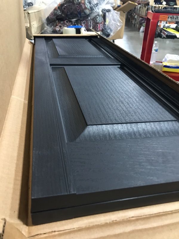 Photo 1 of 15 Inch x 47 Inch Standard Raised Panel Exterior Vinyl Shutter, Black (Pair) 15" x 47" Black