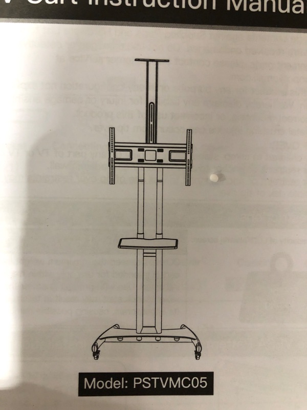 Photo 2 of PERLESMITH Rolling/Mobile TV Cart with Wheels for 32-70 Inch LCD LED 4K Flat Screen TVs - UL Certificated TV Floor Stand with Shelf Holds U