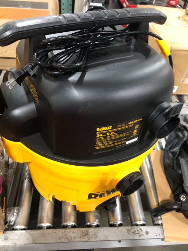 Photo 3 of DEWALT 9 Gallon Wet/Dry VAC, Heavy-Duty Shop Vacuum with Attachments