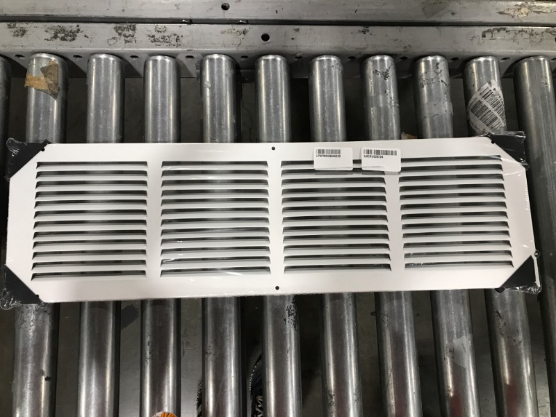 Photo 2 of 26"W x 8"H [Duct Opening Measurements] Steel Return Air Grille | Vent Cover Grill for Sidewall and Ceiling, White