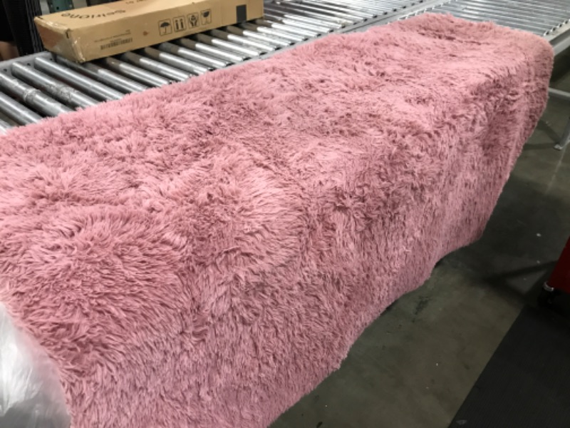 Photo 2 of  Ultra Soft Indoor Modern Area Rugs Fluffy Living Room Carpets for Children Bedroom Home Decor Nursery Rug Hot Pink 73X45