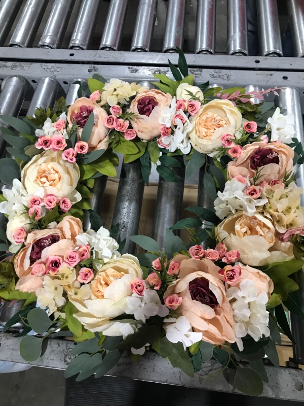 Photo 2 of  Handmade Front Door Wreaths and Flowers Swag for Wall Home Door Garden Office Wedding Decor 18X18
