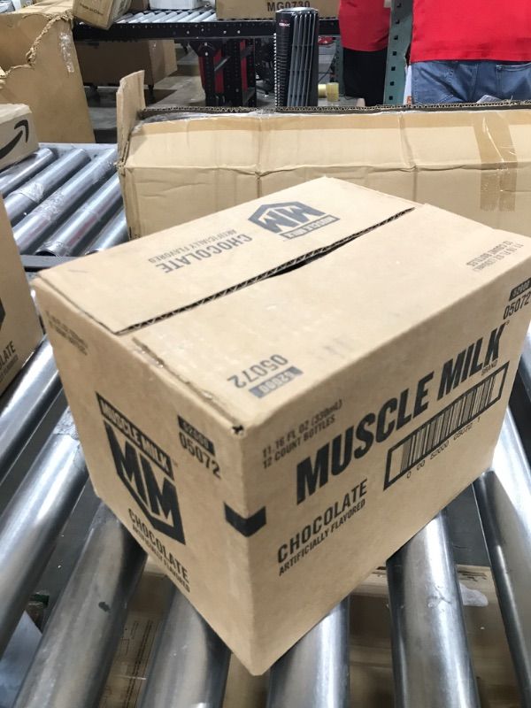 Photo 4 of EXP MAY 28 2023Muscle Milk Genuine Protein Shake, Chocolate, 14 Fl Oz Bottle, 12 Pack, 25g Protein, Zero Sugar, Calcium, Vitamins A, C & D, 6g Fiber, Energizing Snack, Workout Recovery, Packaging May Vary Chocolate 14 Fl Oz (Pack of 12)