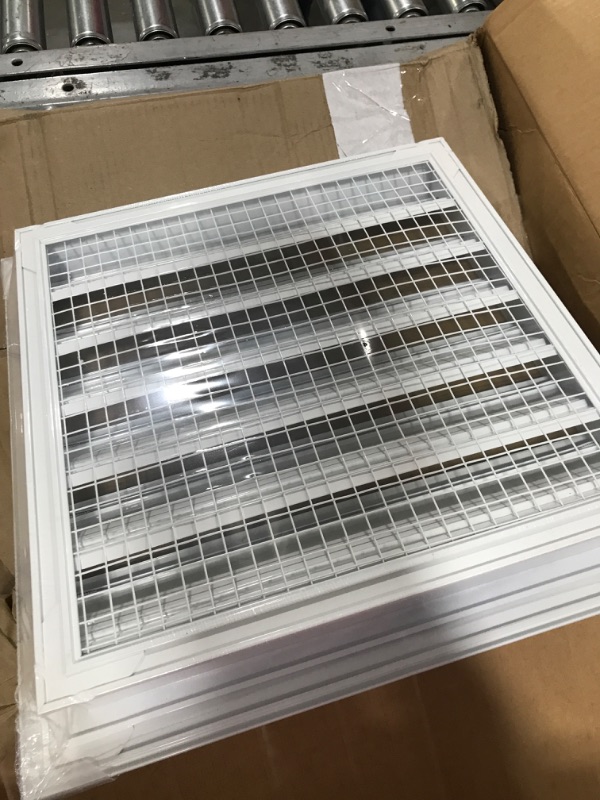 Photo 2 of 14" w X 14" h Aluminum Exterior Vent for Walls & Crawlspace - Rain & Waterproof Air Vent with Screen Mesh - HVAC Grille - White [Outer Dimensions 15.5”w x 15.5”h] 14 x 14 White