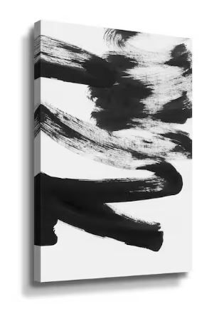 Photo 1 of 'Black & white strokes 5' by Iris Lehnhardt Canvas Wall Art
