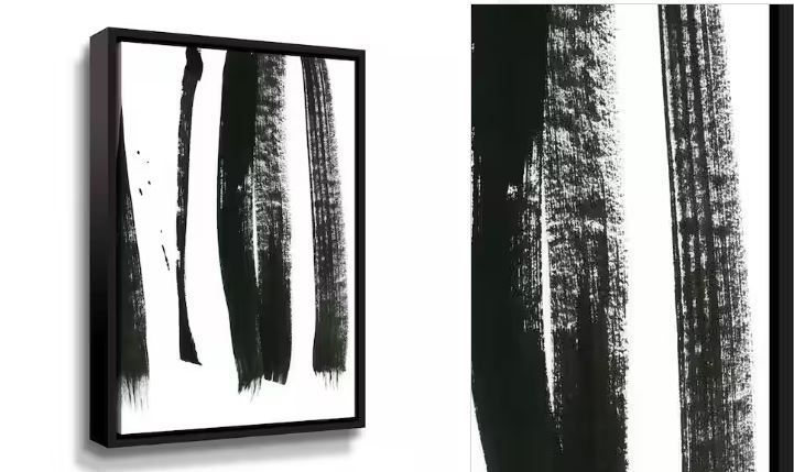 Photo 1 of 'Black on white 3' by Iris Lehnhardt Framed Canvas Wall Art
