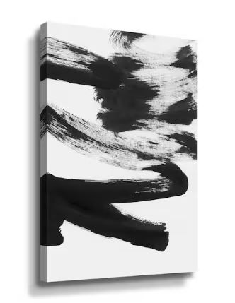 Photo 1 of 'Black & white strokes 5' by Iris Lehnhardt Canvas Wall Art
Dimensions: H 24 in, W 36 in, D 2 in
