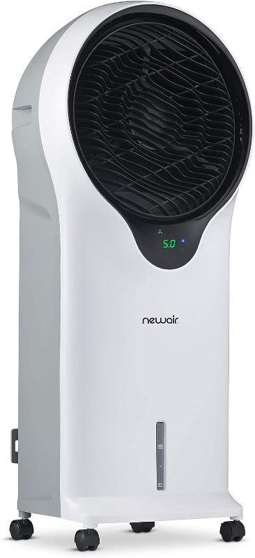 Photo 1 of NewAir Evaporative Air Cooler and Portable Cooling Fan in White, 470 CFM with CycloneCirculationTM and Energy Efficient Eco-Friendly Cooling, 3 Fan Speeds, 3 Modes, 7.5 Hr Timer and 1.45 Gallon Removable Water Tank (Renewed)
