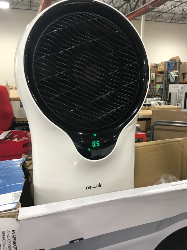 Photo 2 of NewAir Evaporative Air Cooler and Portable Cooling Fan in White, 470 CFM with CycloneCirculationTM and Energy Efficient Eco-Friendly Cooling, 3 Fan Speeds, 3 Modes, 7.5 Hr Timer and 1.45 Gallon Removable Water Tank (Renewed)
