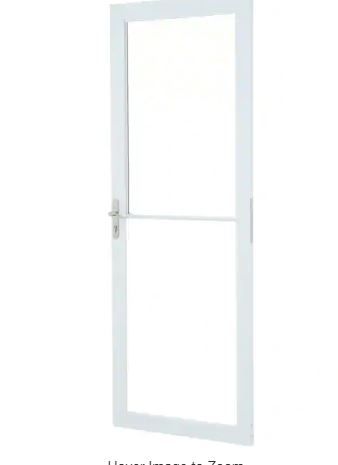 Photo 1 of 2000 Series 30 in. x 80 in. White Universal Full View Retractable Aluminum Storm Door with Nickel Hardware
