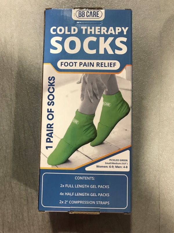 Photo 1 of bb care cold therapy socks- PICKLED GREEN- Small/Medium (9.8")- Women: 6-9/Men: 4-8