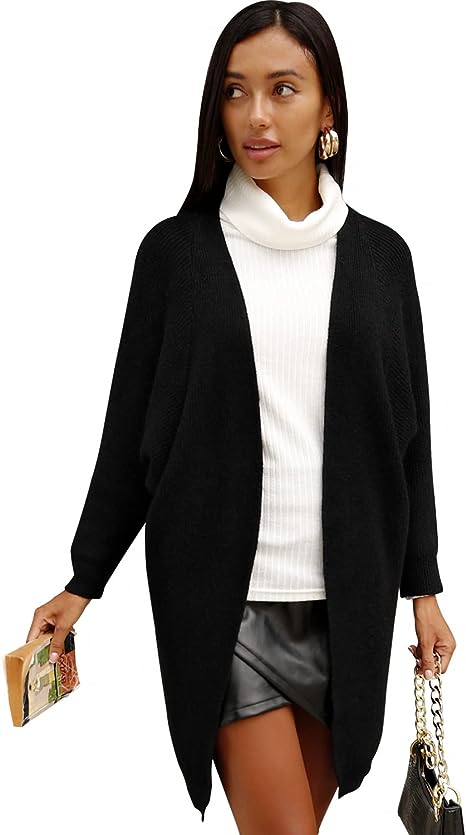 Photo 1 of ARRUSA Women’s Super Soft Comfy Cardigan, Casual Long Sleeve Fall Sweater, Open Front Top Kimono- Small 