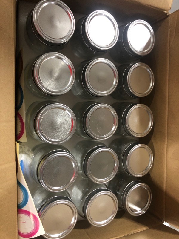 Photo 1 of 15 mason jars with lids and lables - 16oz