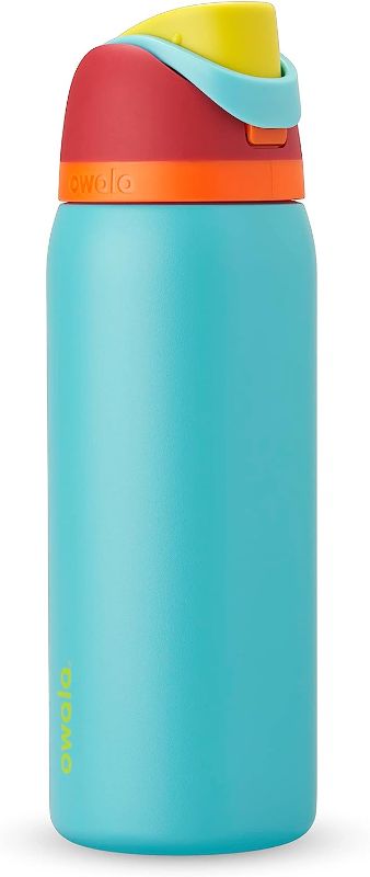 Photo 1 of 
Owala FreeSip Insulated Stainless Steel Water Bottle with Straw for Sports and Travel, BPA-Free, 32-oz, Red/Aqua (Summer Sweetness)