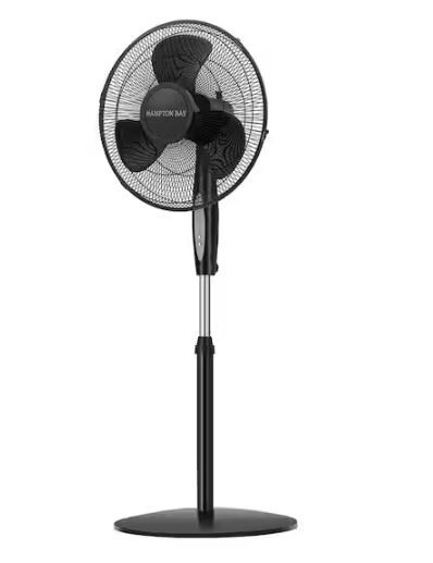 Photo 1 of 16 in. 3 Speed Digital Oscillating Standing Fan with Adjustable Height
