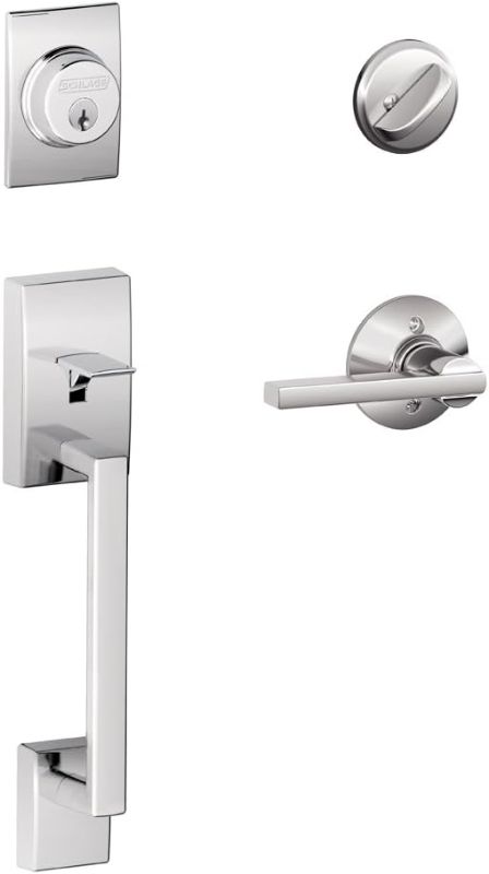 Photo 1 of 
SCHLAGE F60 CEN 625 LAT Century Single Cylinder Handle Set and Latitude Lever, Bright Chrome