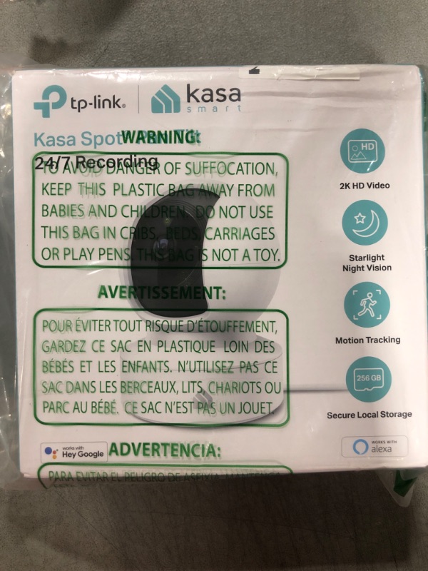 Photo 2 of Kasa Smart 2K Security Camera for Baby Monitor Pan Tilt, 4MP HD Indoor Camera with Motion Detection, Two-Way Audio, Night Vision, Cloud & SD Card Storage, Works with Alexa & Google Home (KC410S) Pan/Tilt Camera New 2K