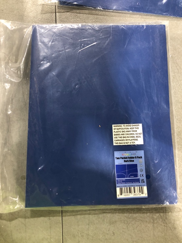 Photo 2 of Youngever 6 Pack Heavy Duty Plastic Two Pocket Folders, Heavy Duty Plastic 2 Pocket Folder (Dark Blue)
