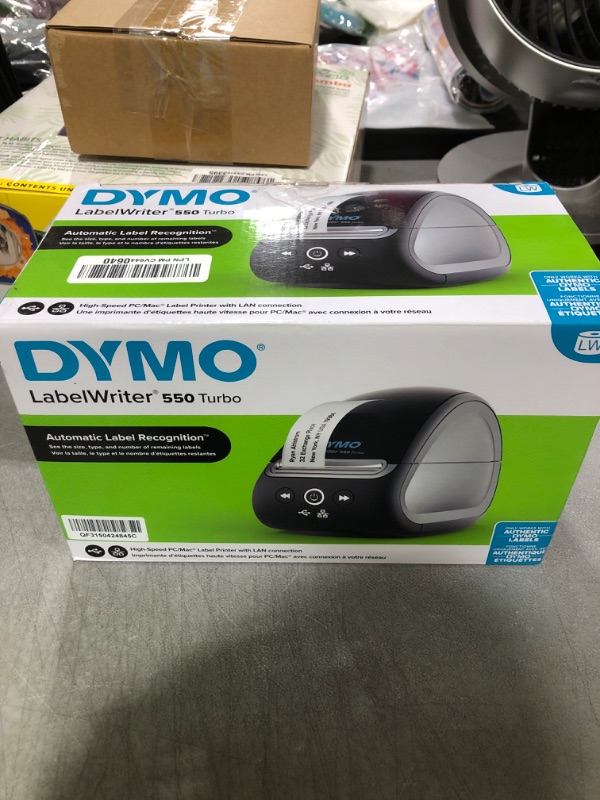 Photo 2 of DYMO LabelWriter 550 Turbo Label Printer, Label Maker with High-Speed Direct Thermal Printing, Automatic Label Recognition, Prints Variety of Label Types Through USB or LAN Network Connectivity