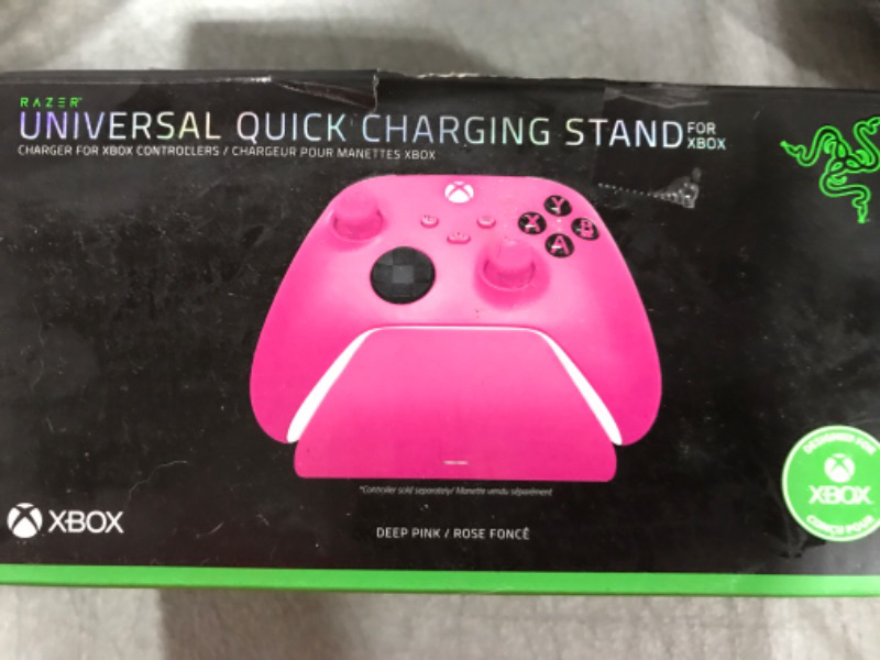 Photo 3 of Razer Universal Quick Charging Stand for Xbox Series X|S: Magnetic Secure Charging - Perfectly Matches Xbox Wireless Controllers - USB Powered - Pulse Red (Controller Sold Separately)
