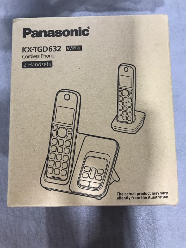 Photo 3 of Panasonic DECT 6.0 Expandable Cordless Phone with Answering Machine and Smart Call Block - 2 Cordless Handsets - KX-TGD632W (White/Silver) 2 Handsets