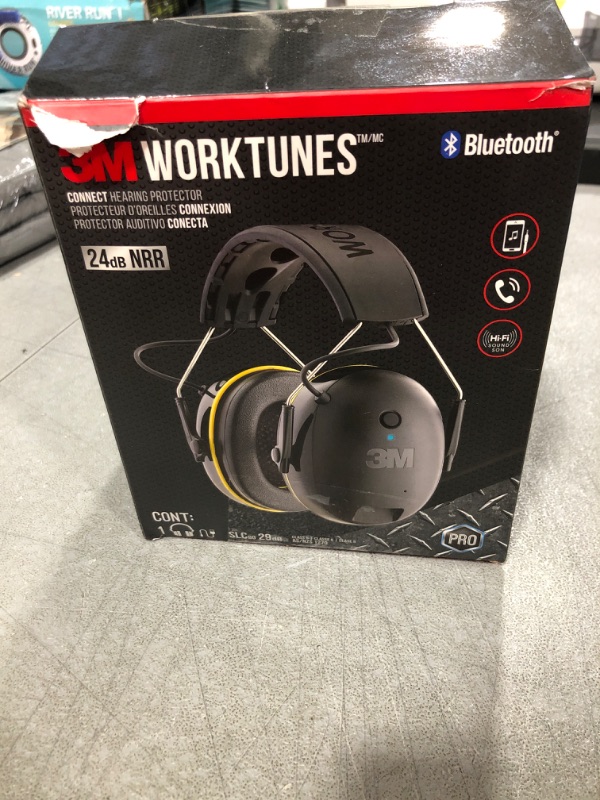 Photo 3 of 3M WorkTunes Connect Hearing Protector with Bluetooth Wireless Technology, 24 dB NRR, Ear protection for Mowing, Snowblowing, Construction, Work Shops