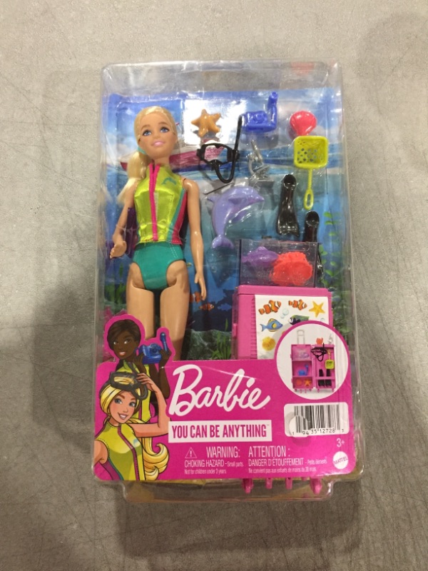 Photo 2 of Barbie Marine Biologist Doll & 10+ Accessories, Mobile Lab Playset with Blonde Doll, Case Opens for Storage & Travel Blonde Multicolor