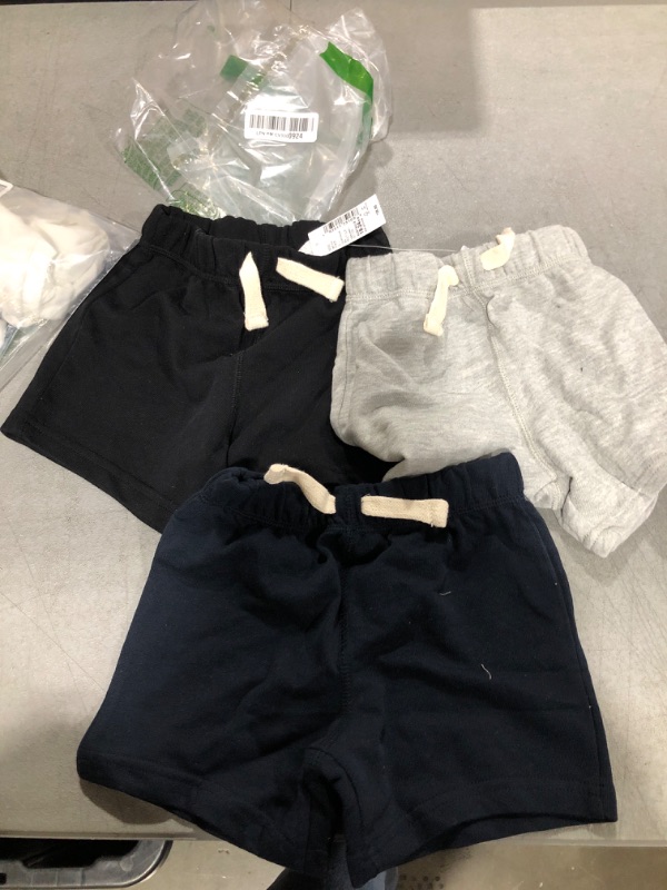 Photo 2 of The Children's Place Baby Boys' and Toddler Solid French Terry Shorts 18-24 Months Black/Smoke Gray/New Navy 3 Pack