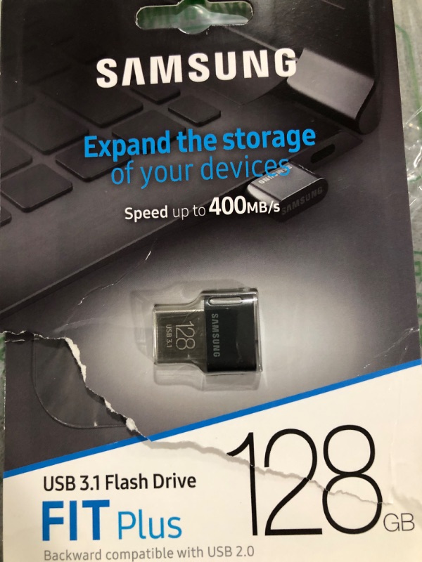 Photo 2 of SAMSUNG FIT Plus 3.1 USB Flash Drive, 128GB, 400MB/s, Plug In and Stay, Storage Expansion for Laptop, Tablet, Smart TV, Car Audio System, Gaming Console, MUF-128AB/AM 128 GB