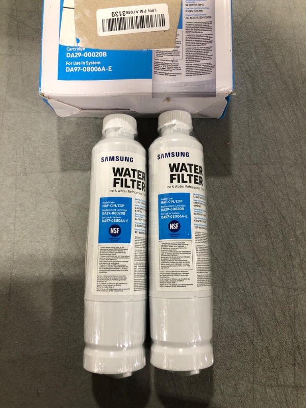 Photo 2 of SAMSUNG Genuine Filters for Refrigerator Water and Ice, Carbon Block Filtration for Clean, Clear Drinking Water 2 Pack Filter