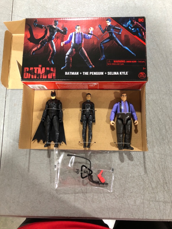 Photo 2 of DC Comics, Batman 3-Pack with Exclusive 4” Batman, Selina Kyle, The Penguin Action Figures, 3 Accessories, Batman Movie Kids Toys (Amazon Exclusive) Figures 3-pack