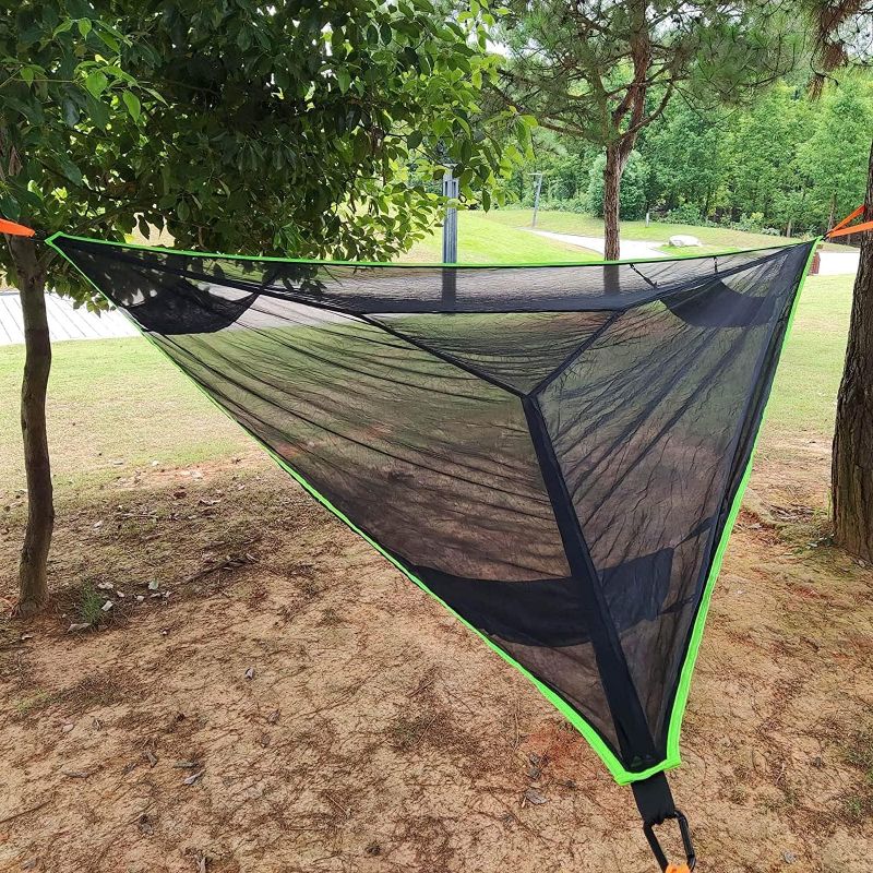 Photo 1 of 158x158x158in Three Point Design air Multiplayer Hammock,Camping Hammock, can accommodate 6 Adults, Suitable for Travel Backyard Outdoor Garden Camping (Black) 