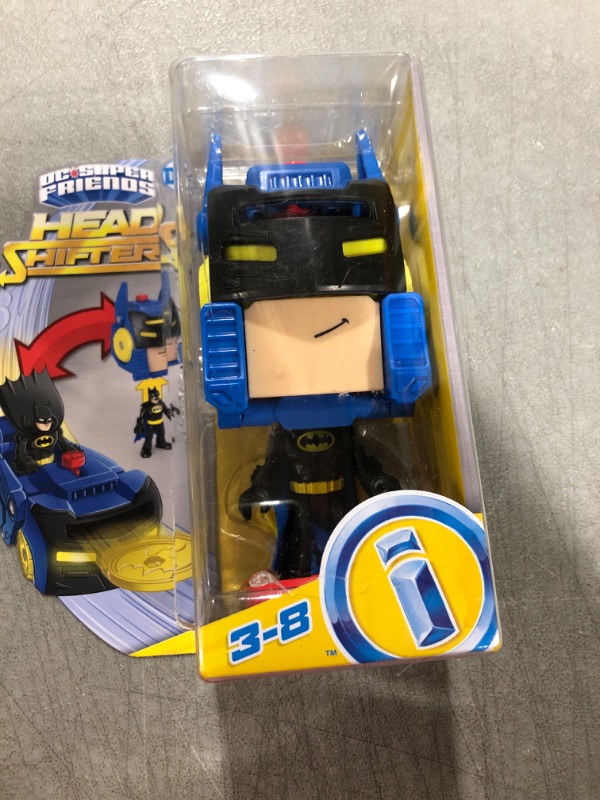 Photo 1 of DC Super Friends Batman Toys Head Shifters Figure & Batmobile Vehicle Set For Preschool Kids 3+ Years Batman & Batmobile