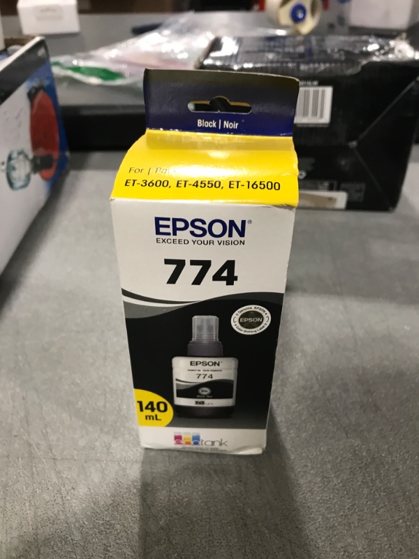 Photo 1 of Epson T774 EcoTank Ink Ultra-high Capacity Bottle Black (T774120-S) for Select EcoTank Printers