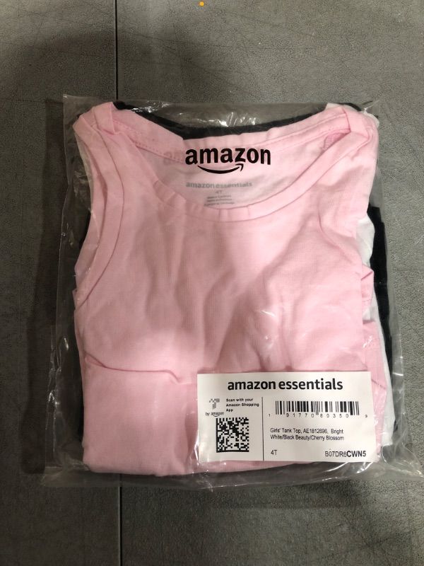 Photo 2 of Amazon Essentials Girls and Toddlers' Tank Top, Multipacks 3 Black/Pink/White 4T