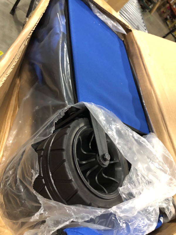 Photo 1 of FUNHORUN Beach Wagon Cart, Heavy Duty Collapsible Wagon Foldable with Big Detachable PU Wheels for Sand, Utility Garden Carts with Brake for Grocery, Outdoor, Load up to 350LBS 250L, Blue