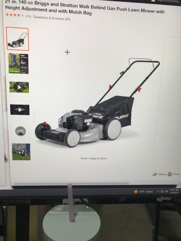 Photo 1 of 21 in. 140 cc Briggs and Stratton Walk Behind Gas Push Lawn Mower with Height Adjustment and with Mulch Bag
