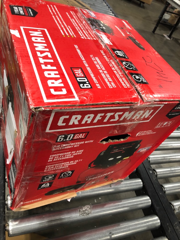 Photo 6 of CRAFTSMAN Air Compressor, 6 Gallon, Pancake, Oil-Free with 13 Piece Accessory Kit (CMEC6150K)