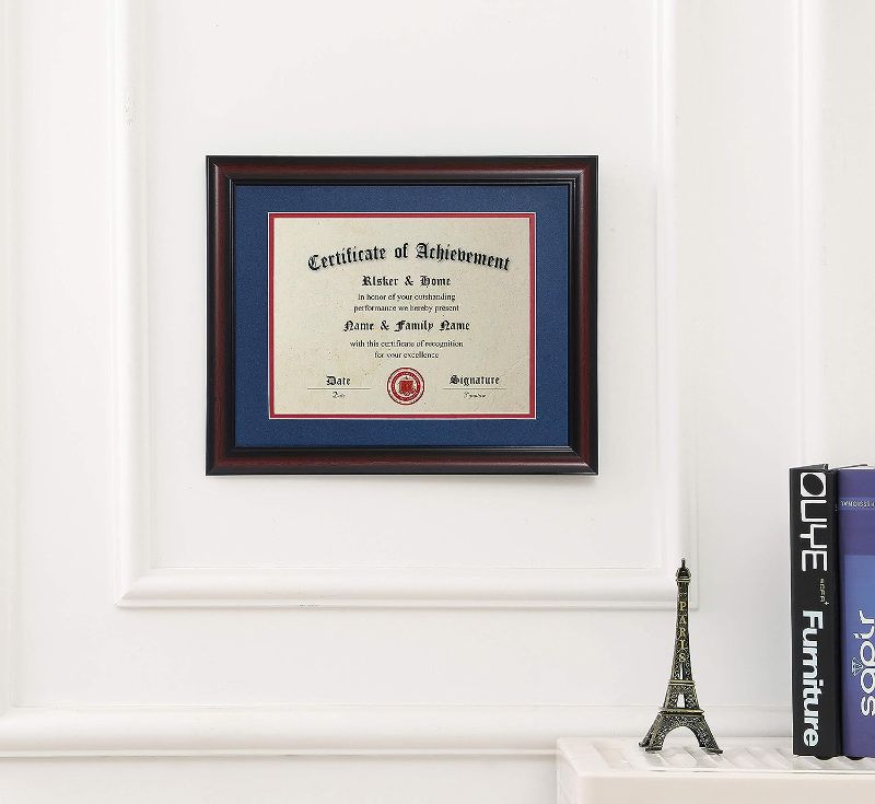 Photo 1 of LSKER&HOME 8.5x11 Certificate Frame - Classic Cherry Wood Color - 2.0 mm Panels - 8.5x11 Inch 