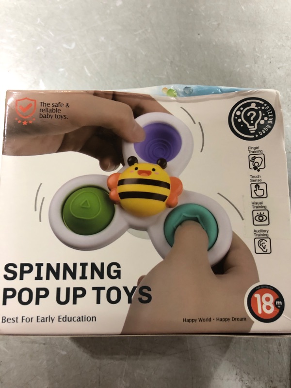 Photo 2 of 3PCS Suction Cup Pop up Fidget Spinner Toys for 1 2 Year Old Boys and Girls|Spinning Top Baby Toys 12-18 Months|1st Birthday Gifts for Toddler Toys Age 1-2|Sensory Bath Toys for Toddlers 1-3