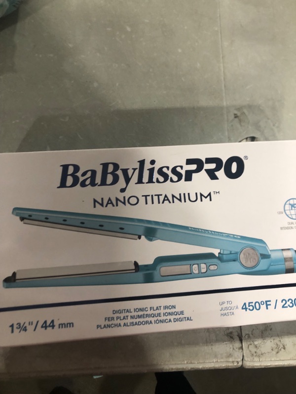 Photo 2 of BabylissPRO Nano Titanium Ultra-Thin Hair Straightener, Professional Flat Iron For All Hair Types
