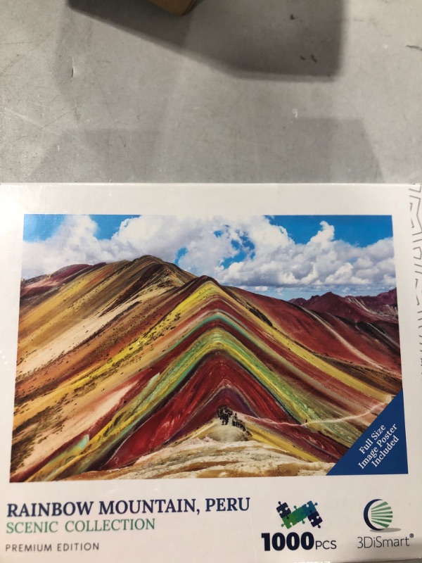 Photo 2 of 3DiSmart Rainbow Mountain 1000 Piece Puzzle for Adults - 27 x 20 Inches Large Hard Puzzles for Adults - Precision Cut Jigsaw Puzzle 1000 Pieces for Adults