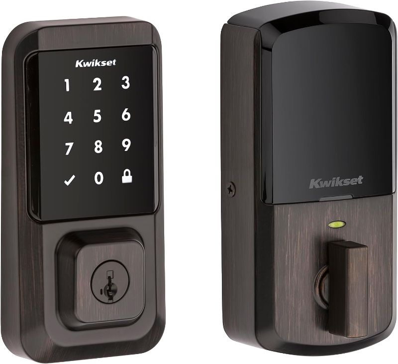 Photo 2 of Kwikset Halo Touchscreen Wi-Fi Smart Door Lock, Keyless Entry Electronic Deadbolt Door Lock, No Hub Required App Remote Control, With SmartKey Re-Key Security, Venetian Bronze