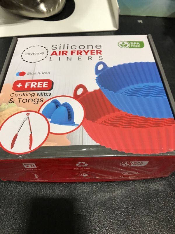 Photo 1 of 2 Pack Air Fryer Silicone Liners Pot for 3 to 5 QT, BPA-Free, Food Grade Airfryer Basket Bowl, Replacement of Flammable Parchment Paper, Reusable Baking Tray Oven Accessories(Top 8in, Bottom 6.75in)…
