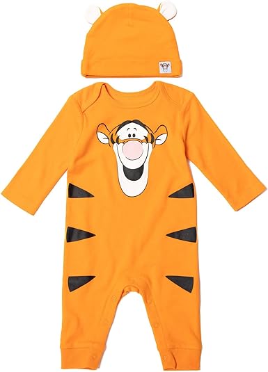 Photo 1 of 0-3 MONTHS Disney Classics Winnie the Pooh Lion King Mickey Mouse Minnie Mouse Cosplay Snap Coverall and Hat