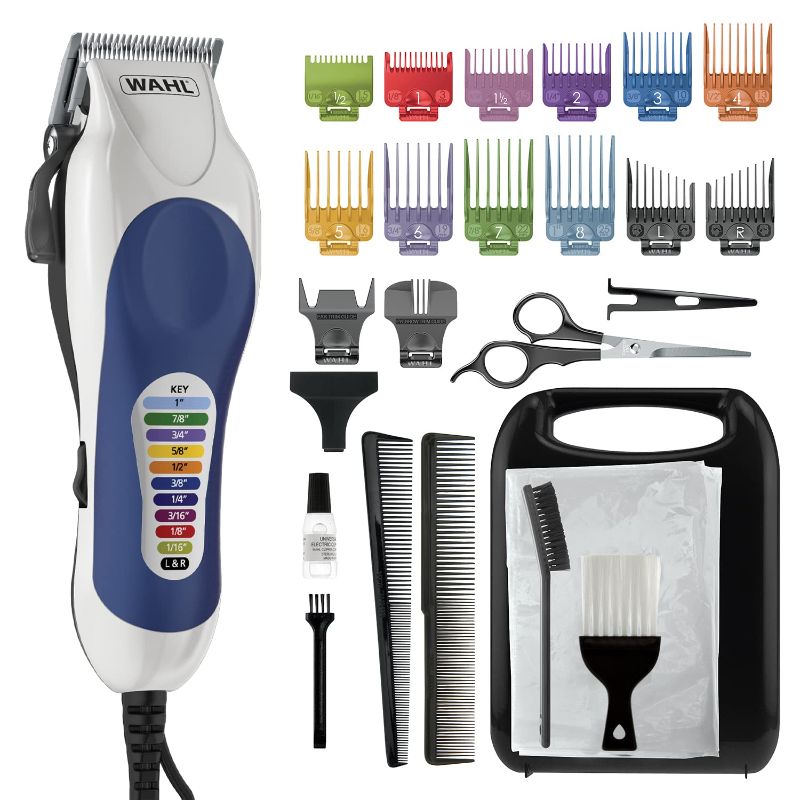 Photo 1 of *tested* Wahl Clipper USA Color Pro Complete Haircutting Kit with Easy Color Coded Guide Combs - Corded Clipper for Hair Clipping & Grooming Men, Women, & Children - Model 79300-1001M
